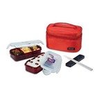Bolsa Térmica Vermelha com 2 Potes Plásticos Herméticos, Hpl752 Red - Lock & Lock