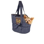 Bolsa Transporte Jeans Au Au Miau Company para Cães Cachorro Dog