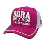Boné Bora Trucker Rosa/Branco