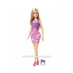Boneca Barbie com Anel para Menina - Vestido Lílas
