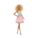 Boneca Barbie Fashionistas - Vestido Rosa e Branco - Loira Dgy57