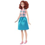Boneca Barbie Fashionistas - Vestido Verde e Rosa Dmf31