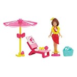 Boneca Barbie Playset Esteira e Guarda Sol - Dican