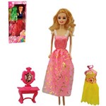 Boneca Belinha Fashion com Vestido Colors e Acessorio 3 Pecas na Caixa Wellkids