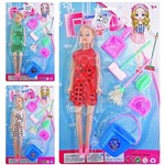 Boneca Clearn Toys Funny Set com Vestido Colors e Acessorios 7 Pecas na Cartela