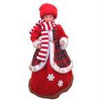 Boneca Menina Carola Roupa Vermelha 35cm Decoração Natal
