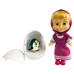 Boneca Sem Mecanismo - 10 Cm - Masha e o Urso - Masha e o Pinguim - Sunny
