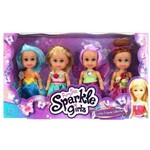 Bonecas Sparkle Girlz - Coleção Mini Sparkles 4un - Dtc
