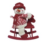Boneco de Neve Cavalinho com Gorro 28cm Niazitex Vermelho/Branco