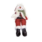 Boneco de Neve Sentado Decoração Natal 55cm Branco
