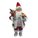Boneco Papai Noel 80 com Urso na Mão Decoração Natal