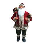 Boneco Papai Noel 80 Tradicional com Urso Decoração Natal