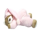 Boneco Urso Nino Deitado Rosa com Chocalho - Zip Toys