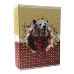Book Box Pet Pop Urso Colorido em Tecido - 30x20 Cm