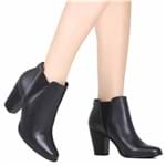 Bota Ankle Boot Jorge Bischoff Chelsea Couro Preto