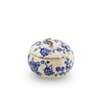 Bowl com Tampa em Cerâmica Abóbora Pequena Azul Marinho 15x12cm