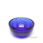 Bowl Tela Azul com Ouro - Murano - Cristais Cadoro