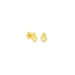 Brinco em Ouro 18K Coração com Coroa e Zircônias - AU5236