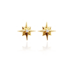 Brinco Estrela com Diamante em Ouro 18k Coleção Star
