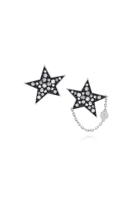 Brinco Pave Estrela Branco C/Diamante Ttlb e Branco - U