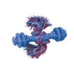 Brinquedo Halteres Maciço de Borracha C/ Corda Furacão Pet - Azul