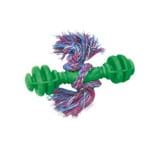 Brinquedo Halteres Maciço de Borracha com Corda Furacão Pet - Verde