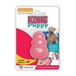 Brinquedo Interativo Kong Puppy Kp4 com Dispenser de Ração ou Petisco para Filhotes - Extra Pequeno