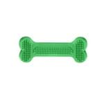 Brinquedo Pet Injet Osso Massageador Dental Flex Tamanho Mini para Cães Verde