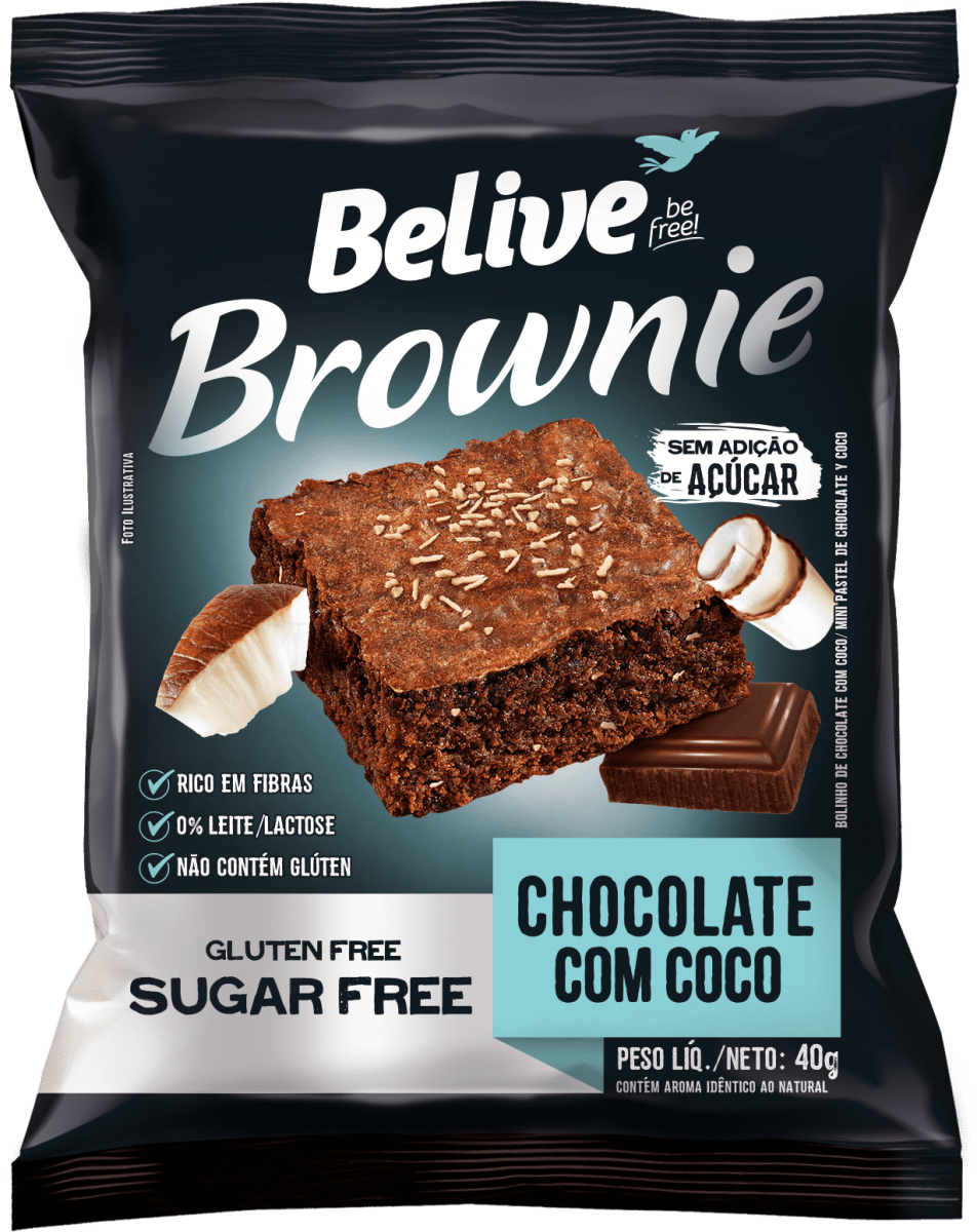 Brownie Chocolate com Coco 40g - Belive