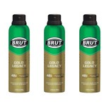 Brut Gold Legacy Desodorante Aerosol 48h 150ml (kit C/03)