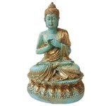Buda Chakras Verde Tiffany Hindu Meditando Rezando Decoração