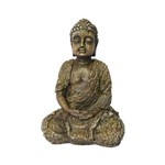 Buda com Efeito Madeira em Resina Pequeno (23cm)