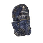 Buda Decorativo Resina Cabeça Ganeshi Grande Azul 28x18x12cm