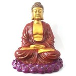 Buda Meditando na Flor de Lótus Grande (25cm)