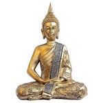 Buda Nirvana Meditando Grande com Strass em Resina (38 Cm)