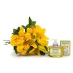 Buquê Felicidade com Flores Amarelas P + Spa Erva Doce Granado