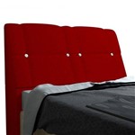 Cabeceira com Baú Itália Cama Box King 195 Cm Suede Amassado Vermelho - JS Móveis