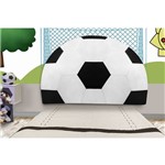 Cabeceira Painel Bola Futebol Jogador Copa para Cama Solteiro Quarto Infantil Box 100cm