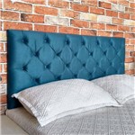 Cabeceira Painel Capitone King Suede Azul Royal 195 X 60