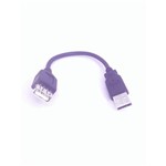 Cabo Extensor USB 2.0 Mini Macho para Fêmea 20 Cm