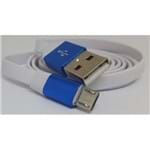 Cabo Flat Micro USB com Acabamento Metálico Azul - Idea