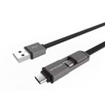 Cabo Nillkin Plus Energia e Dados Flat USB 3.0 / Micro Usb / Type C - 1.2m 5V 2.1A-Preta
