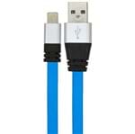 Cabo USB de Silicone Carregador e Dados para IPhone 5 e 6 Azul