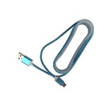 Cabo USB para Celular MicroUSB V8 de 1,5 Metros FD0035 Trançado em Nylon Brilhoso Samsung LG Azul