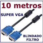 Cabo Vga Blindado Monitor LCD Pc Tv Projetor 10 Metros