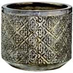 Cachepot Cerâmica Decoração Bronze 15,5X14X15,5Cm