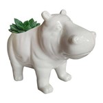 Cachepot de Cerâmica Branco Hipopótamo Urban