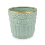 Cachepot Vaso Decorativo Redondo em Cerâmica G Verde Mart