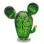 Cactus Decorativo de Vidro Verde Grande