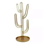 Cactus Decorativo em Metal - 29,2x13,3 Cm - Cor Dourado - 40830